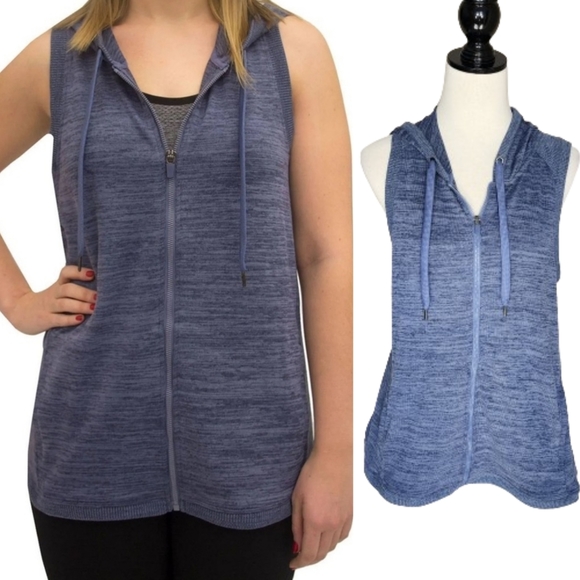 Active Life Blue Zip-up Vest With Hood Women's Size Medium NWT - Picture 1 of 14